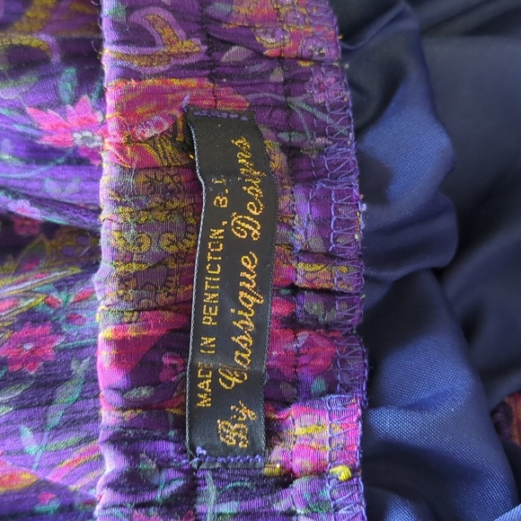 Paisley Print Vibrant Vintage Tiered Pocketed Skirt (14-20" waist) Goblincore - Picture 4 of 4